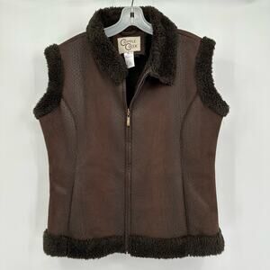 Cripple Creek Western Vest Womens Size XL‎ Faux Fur Lined Reptile Print Cowgirl
